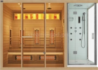 Трехместная инфракрасная сауна Comfort из кедра с керамическими излучателями с Душевой кабиной